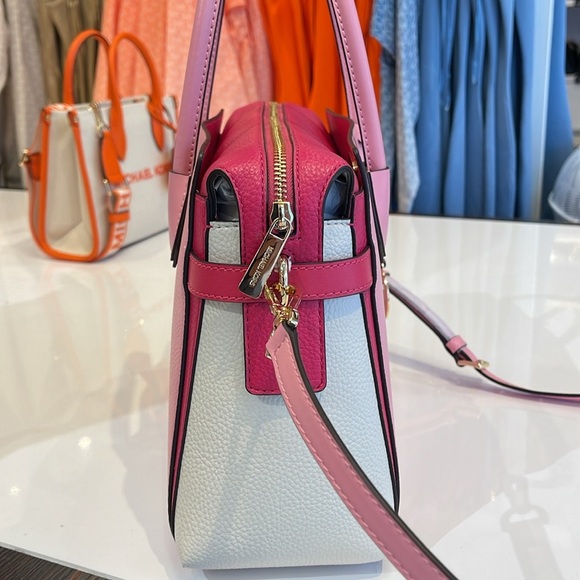 MICHAEL KORS
Mercer Md Top Zip Color-Block Belted Satchel Crossbody Purse 

NWT - Picture 7 of 16